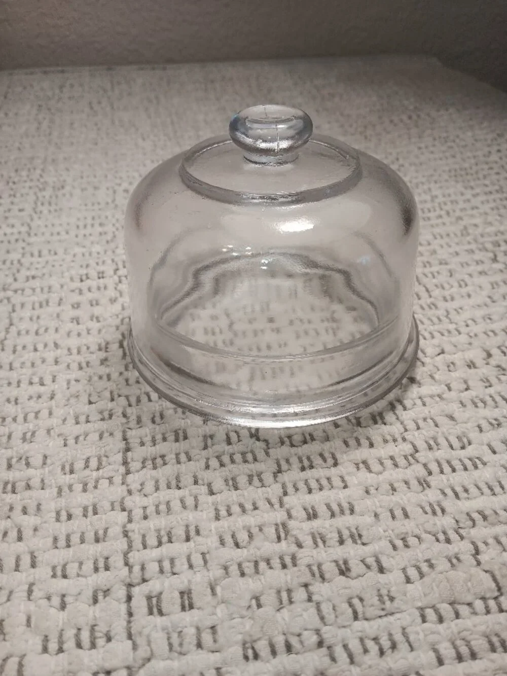 Small Cheese / Pate Serving Dish Cloche Dome Lid - Clear Glass - 3-1/2